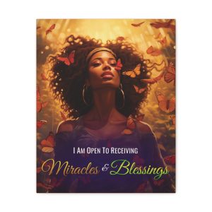 I Am Open to Receiving Miracles and Blessings | Affirmation Art Canvas